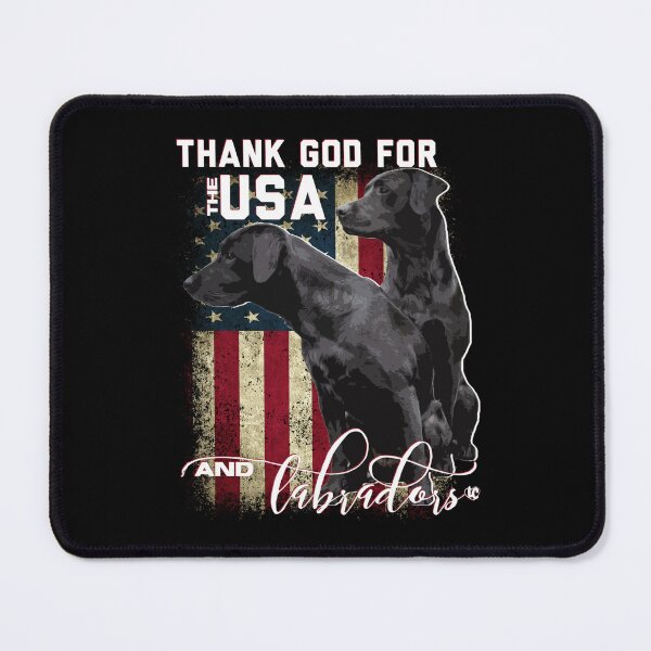 Item preview, Thank God for the USA and Labradors, Two Labrador Retrievers and American Flag  designed and sold by LifeCrush.