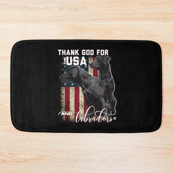 Item preview, Thank God for the USA and Labradors, Two Labrador Retrievers and American Flag  designed and sold by LifeCrush.