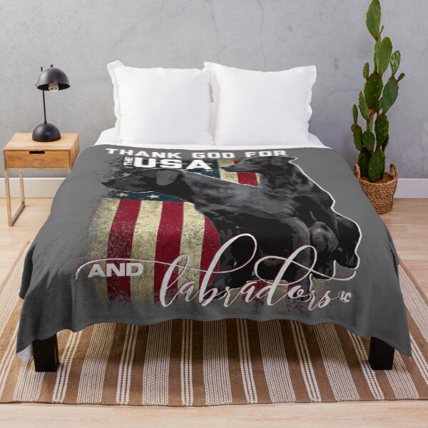 Item preview, Thank God for the USA and Labradors, Two Labrador Retrievers and American Flag  designed and sold by LifeCrush.