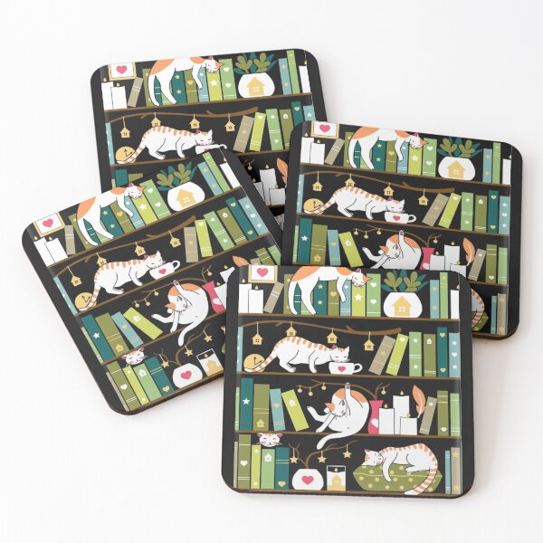 Item preview, Library cats - whimsical cats designed and sold by momshow.