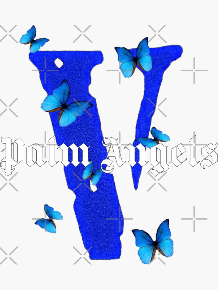 "New Palm Angels New York Vlone Blue" Sticker by tokyoayoub | Redbubble