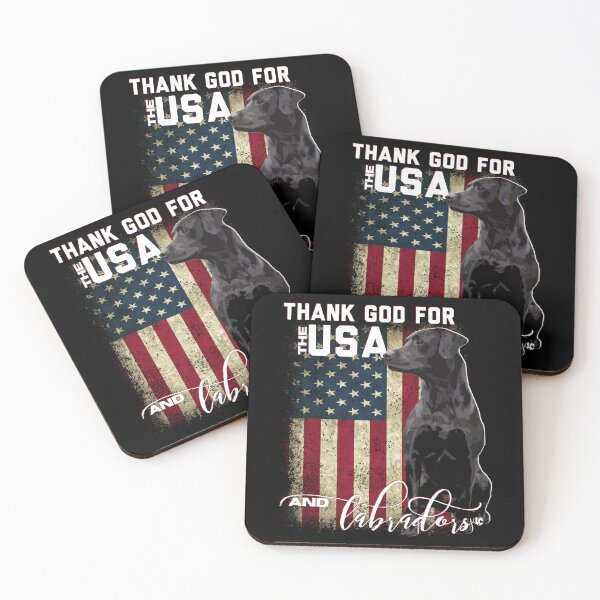 Item preview, Thank God for the USA and Labradors, Black Labrador Retriever and American Flag  designed and sold by LifeCrush.