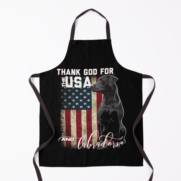Item preview, Thank God for the USA and Labradors, Black Labrador Retriever and American Flag designed and sold by LifeCrush.