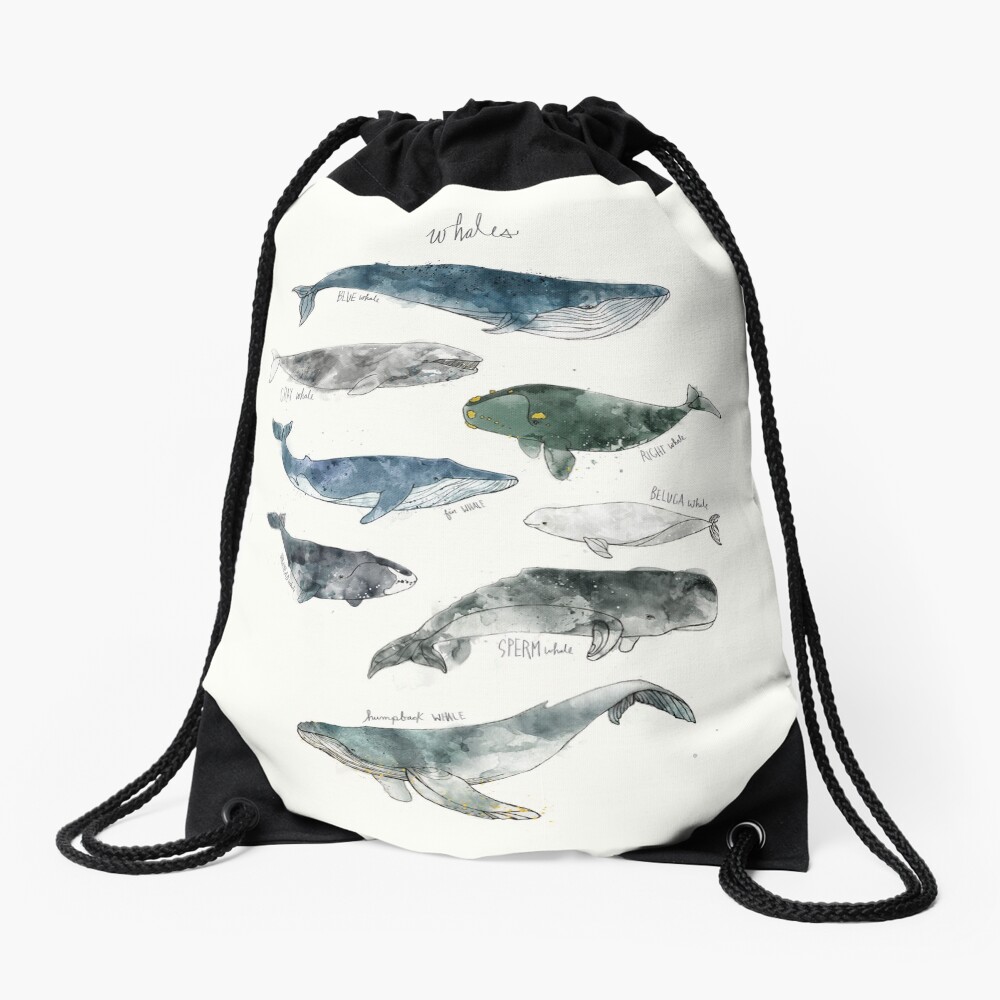 Whales Drawstring Bag