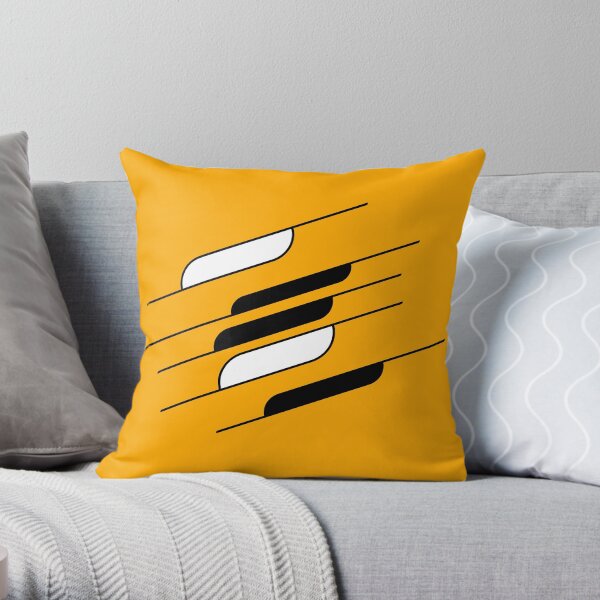 Japes Cuts - Abstract Geometric Shapes with Black and White Lines Throw Pillow