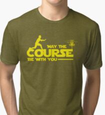 Exclusive Disc Golf "May The Course Be With You" T-Shirt Tri-blend T-Shirt
