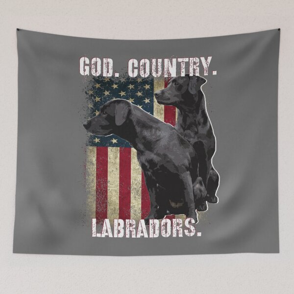 Item preview, God Country Labradors, Black Labrador Retriever and American Flag, Patriotic Black Labs designed and sold by LifeCrush.