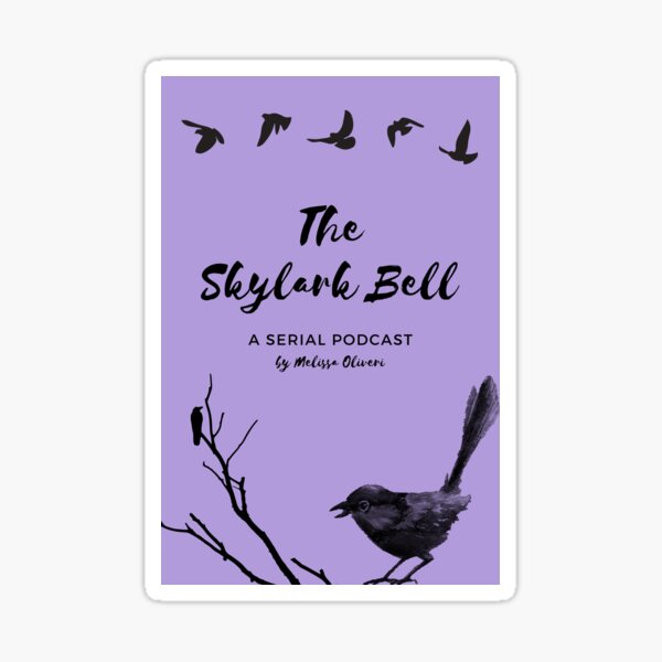 The Skylark Bell - Bird and branch, Purple Sticker