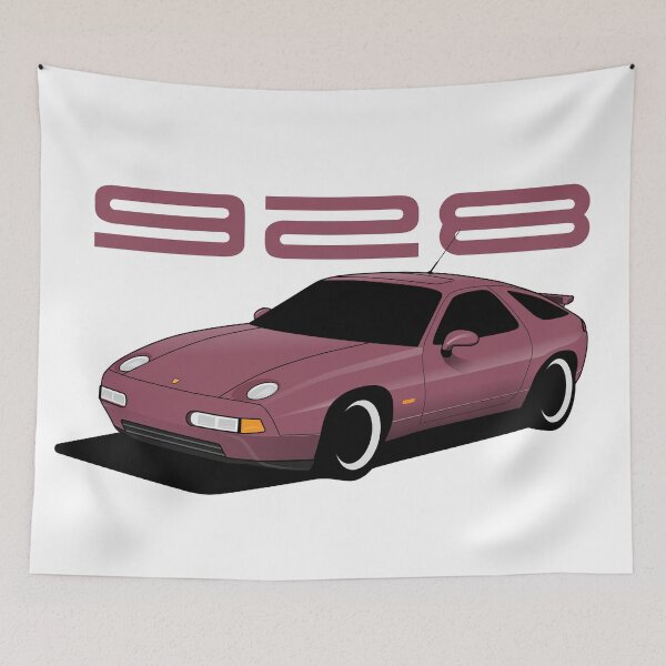 Item preview, Porsche 928 Illustration Raspberry Red Metallic designed and sold by blackdogshop.