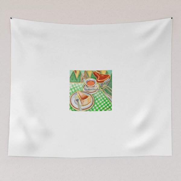 Item preview, Eroica Britannia Bakewell Pudding and cup of tea on green designed and sold by markhowardjonesart.