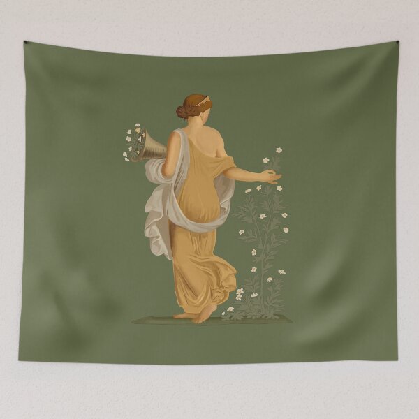 Item preview, Spring, maiden gathering flowers, from the villa of Varano in Stabiae, c.15 BC-60 AD. designed and sold by archaeologyart.