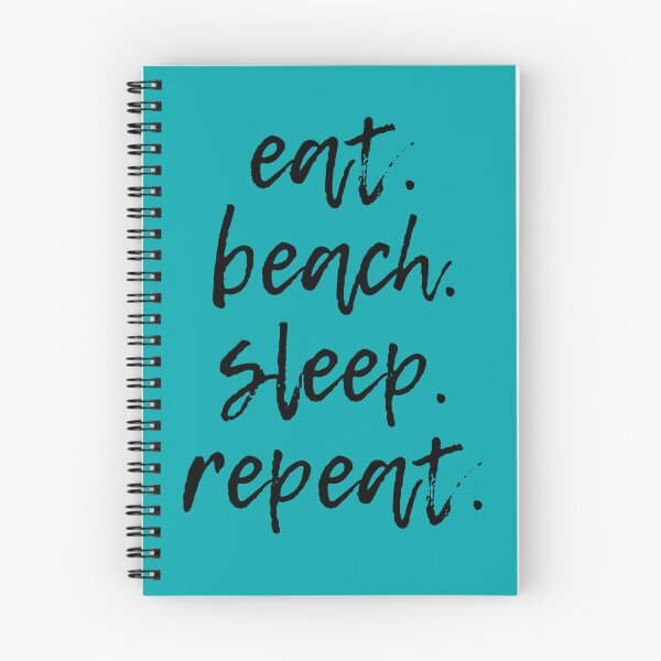 Item preview, eat. beach.sleep. repeat (Black & Turquoise) designed and sold by lunabethdesigns.