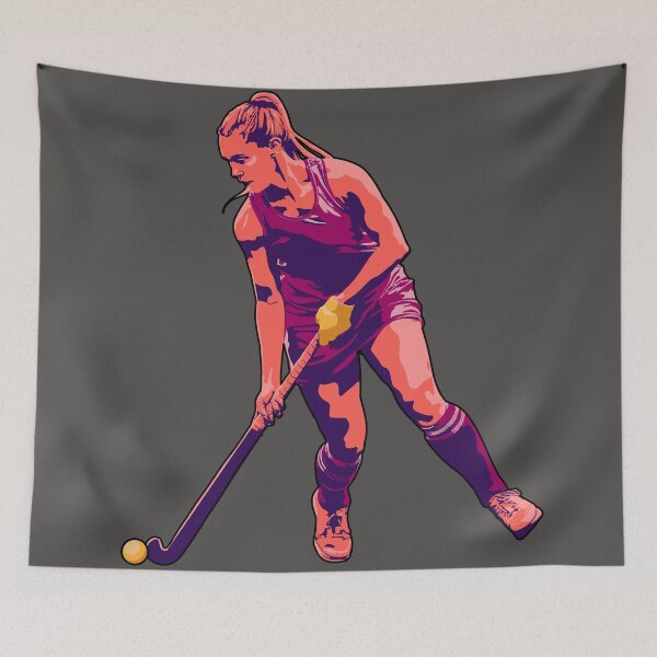Item preview, Field Hockey Player (Sunset Orange & Burgundy) designed and sold by Zia Frazier.