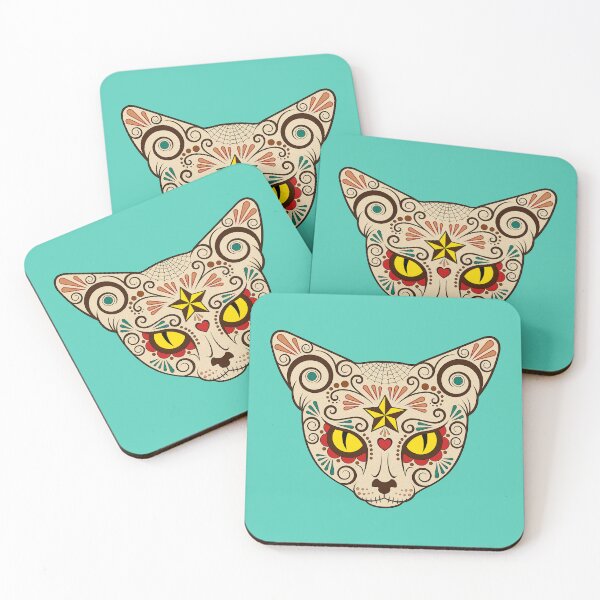 Item preview, Day of the Dead Sugar Skull Cat Face designed and sold by JeffBartels.