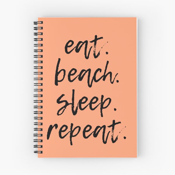 Item preview, eat. beach.sleep. repeat (Black & Coral) designed and sold by lunabethdesigns.
