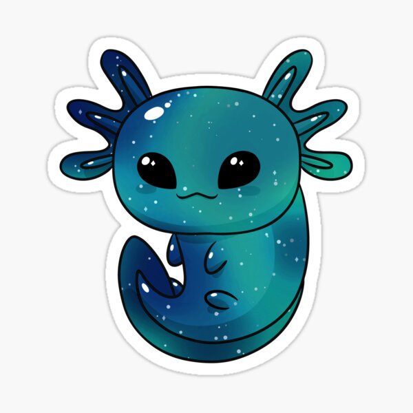 Kawaii Galaxy Space Alien Axolotl Baby Blue Sticker For Sale By Vapcool Redbubble