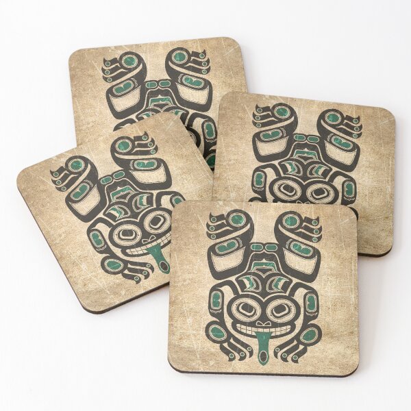 Item preview, Teal Blue and Black Haida Spirit Tree Frog designed and sold by JeffBartels.