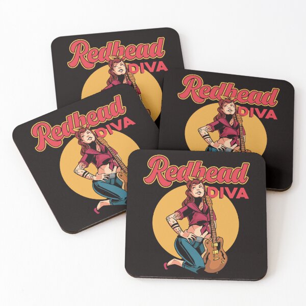 Artikelvorschau, Redhead Diva Bassgitarrist Ginger Girl Inked Tätowiert entworfen und verkauft von TomGiantDesigns.