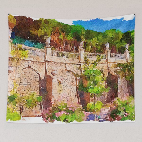 Item preview, Barcelona gardens and park, watercolor designed and sold by Travelways.