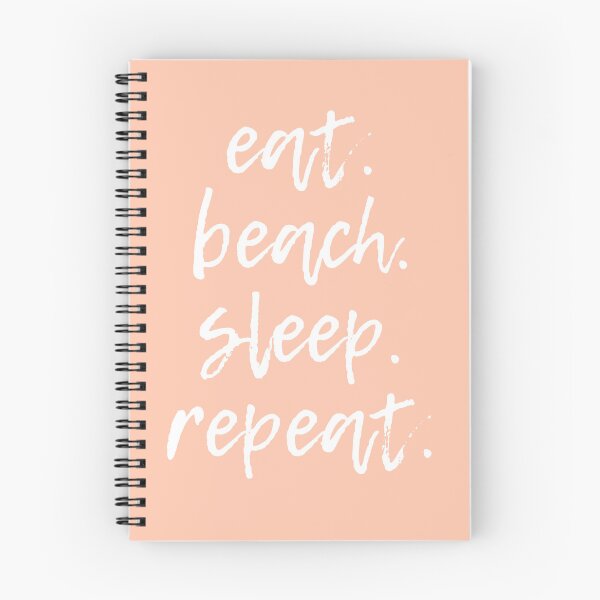 Item preview, Eat. Beach. Sleep. Repeat (White & Light Coral) designed and sold by lunabethdesigns.