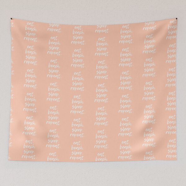Item preview, Eat. Beach. Sleep. Repeat (White & Light Coral) designed and sold by lunabethdesigns.