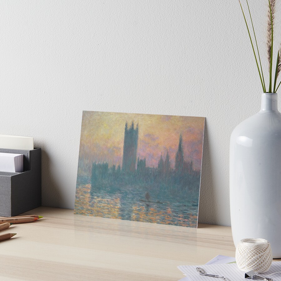 The Houses of Parliament Sunset by Claude Monet Art Board Print