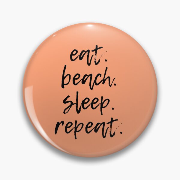 Item preview, eat. beach.sleep. repeat (Black & Coral) designed and sold by lunabethdesigns.