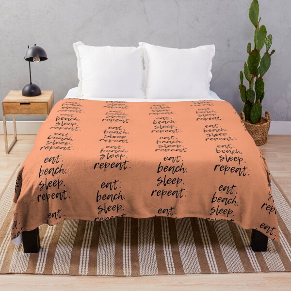 Item preview, eat. beach.sleep. repeat (Black & Coral) designed and sold by lunabethdesigns.
