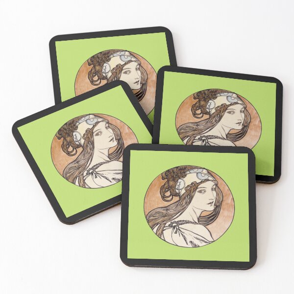 Item preview, Boho Hippie Girl Green designed and sold by ArtMeetsPizza.