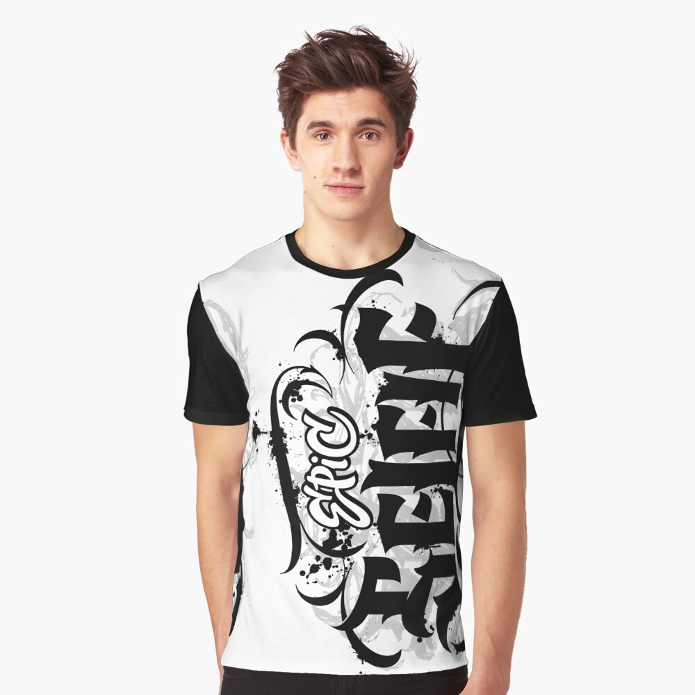 'Epic Selfie' Black Goth Grunge Tattoo Hand Lettering Calligraphy Graphic T-Shirt