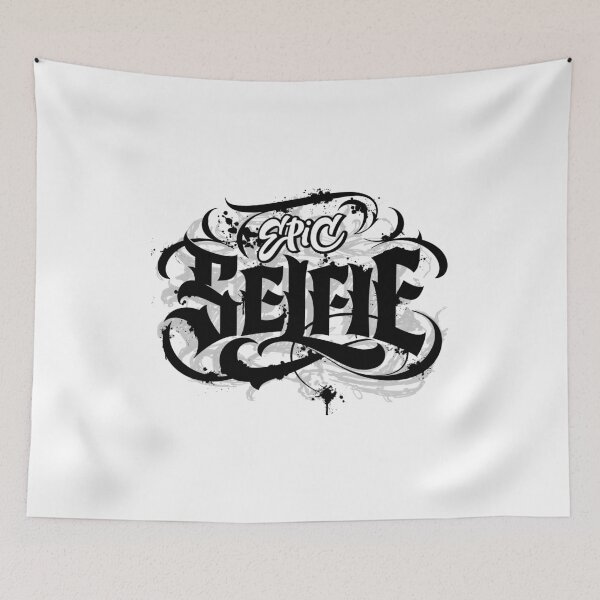 Item preview, 'Epic Selfie' Black Goth Grunge Tattoo Hand Lettering Calligraphy designed and sold by 26-Characters.