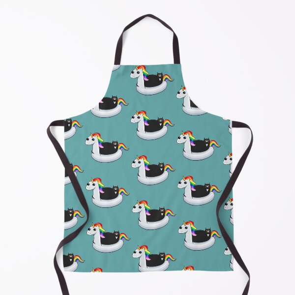 Item preview, Chonky Cat on a Rainbow Unicorn Floatie designed and sold by KilkennyCat Art.