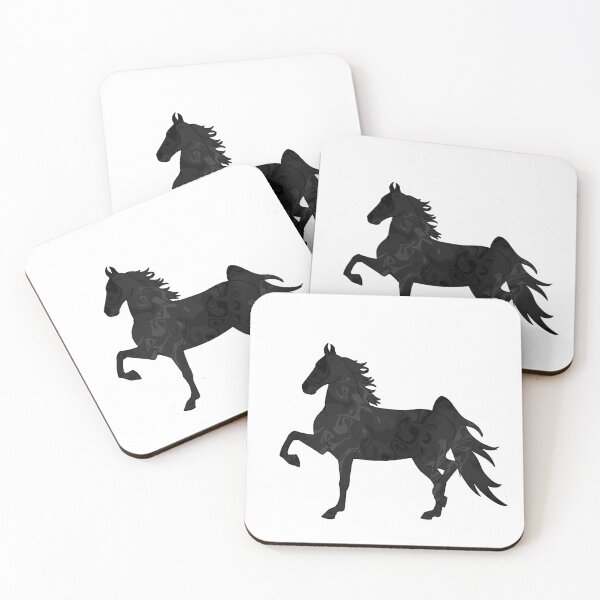 Item preview, Swirly Saddlebred Trotting Dark Gray designed and sold by theaadesigns.
