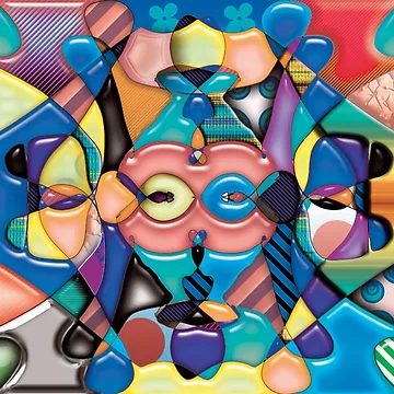 Artwork thumbnail, psychedelic patchwork by Kevin Bouffard