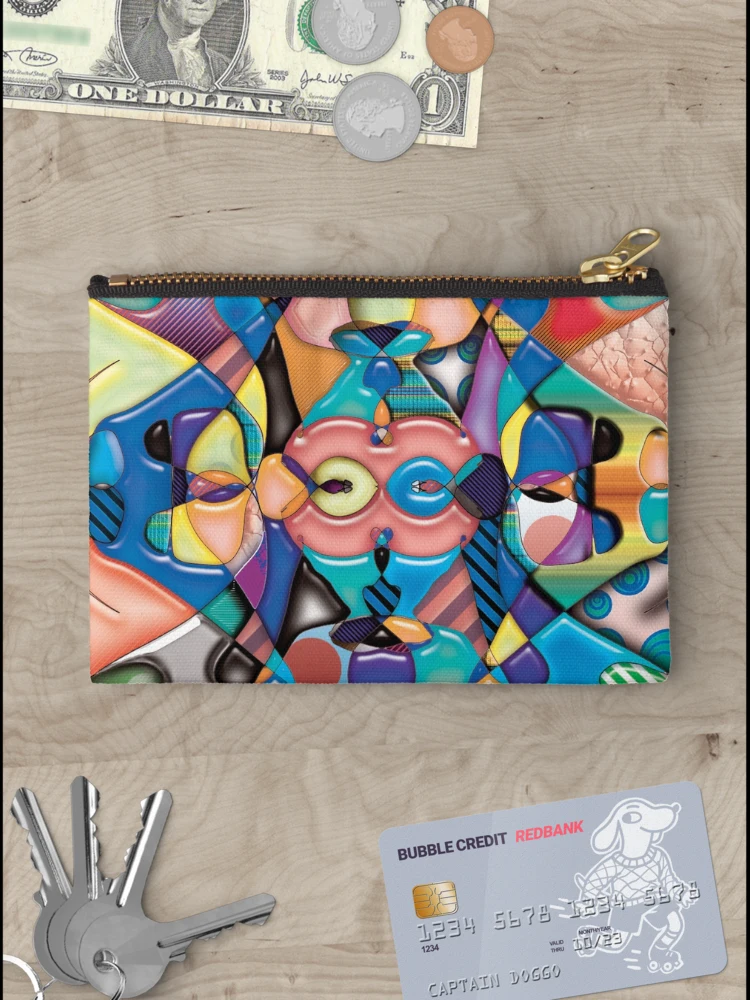 Thumbnail 3 of 4, Zipper Pouch, psychedelic patchwork designed and sold by Kevin Bouffard.