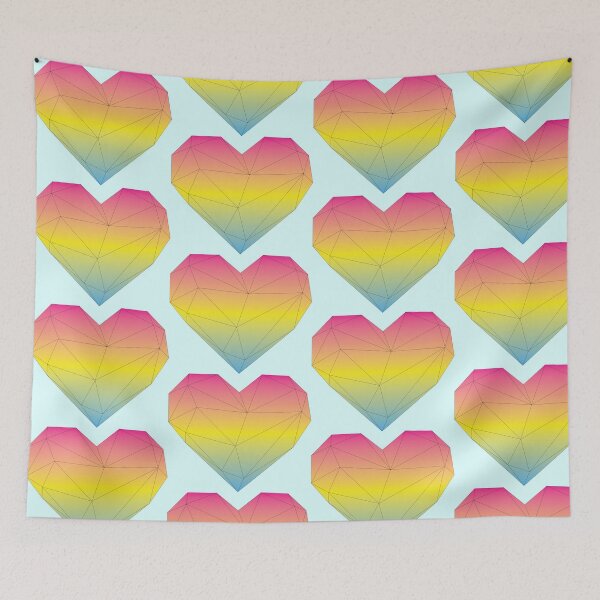 Item preview, Pansexual Flag Geometric Heart designed and sold by PixelRemix.