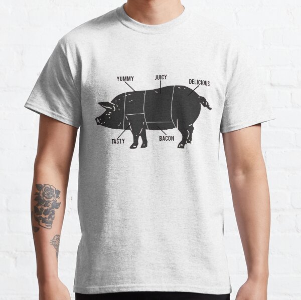 Funny Pig Butcher Chart Diagram Classic T-Shirt