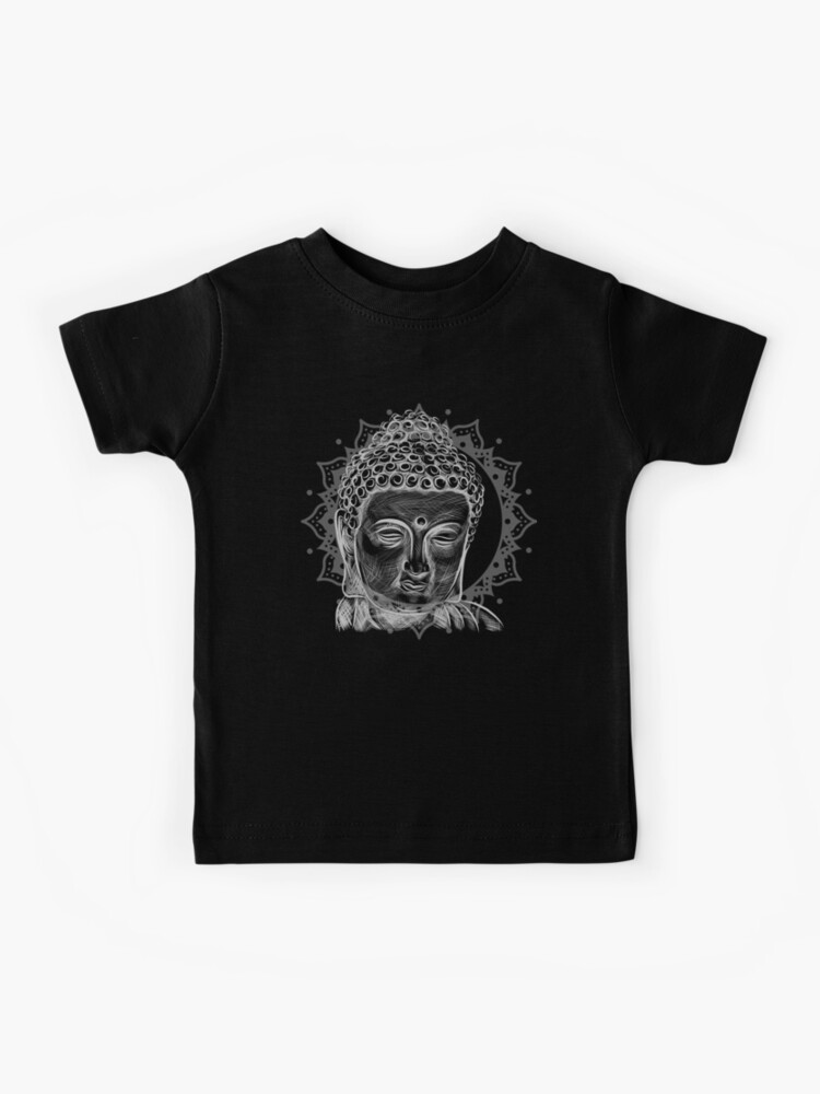 Buddha Meditation Line Drawing With Mandala Design Kids T-Shirt for Sale  by EarthArtDesigns