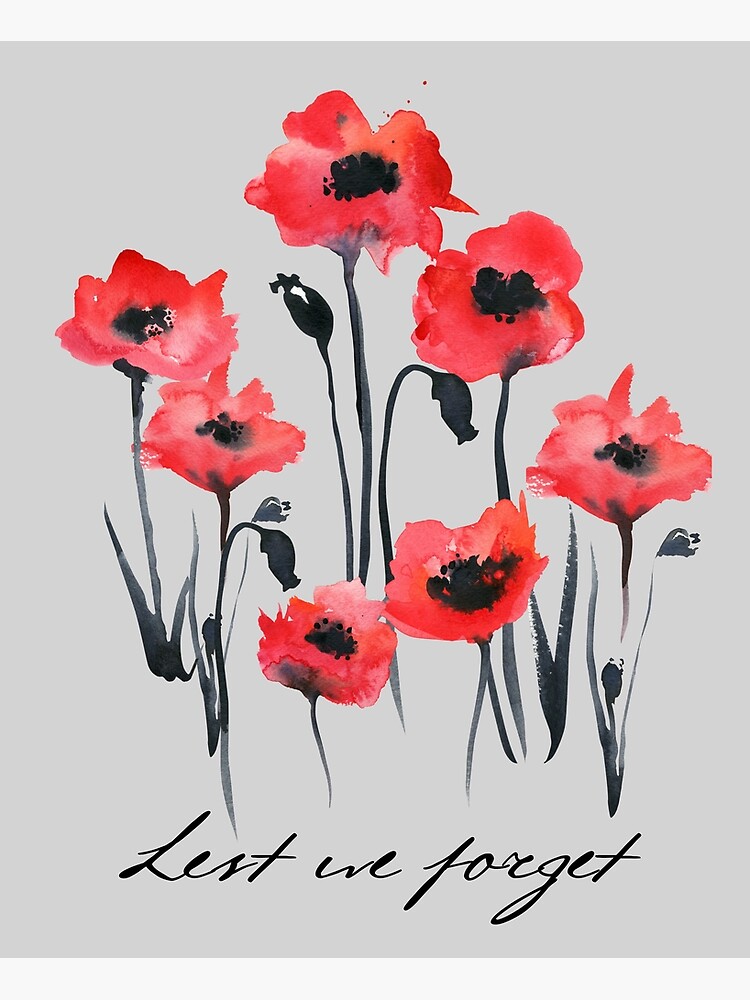 Poppy flower remembrance - lest we forget, veterans day, memorial day  Canvas Print for Sale by BagelandFriends