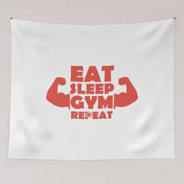 Item preview, Eat Sleep Gym Repeat Yellow designed and sold by artpassion.