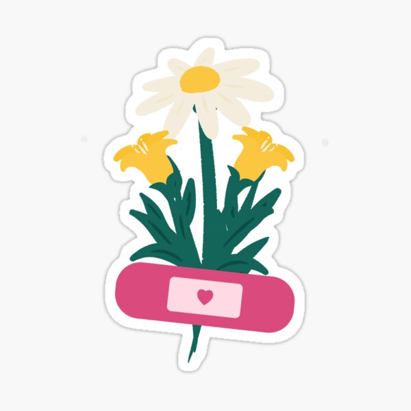 Bandaid Flowers Sticker
