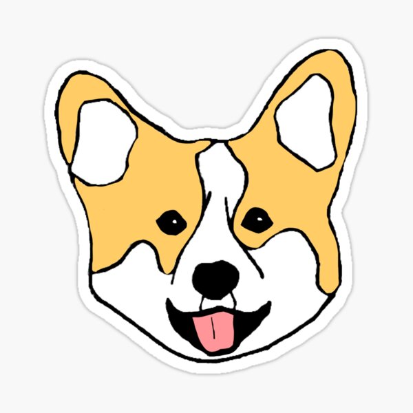 Cara de Corgi Pegatina