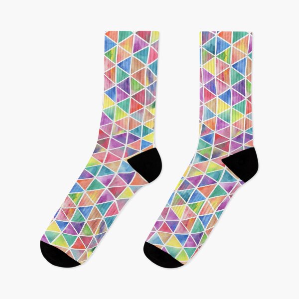 Item preview, Pretty Watercolor Pattern| Stained Glass Colors| Patterned Triangle Design| Rainbow Patterns designed and sold by Nada18.