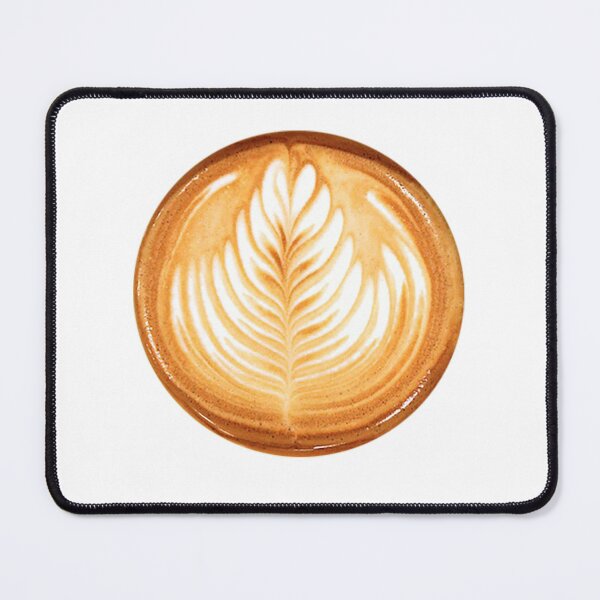 Latte Coffee Art Round Mouse Pad Barista Desk Top Circular 