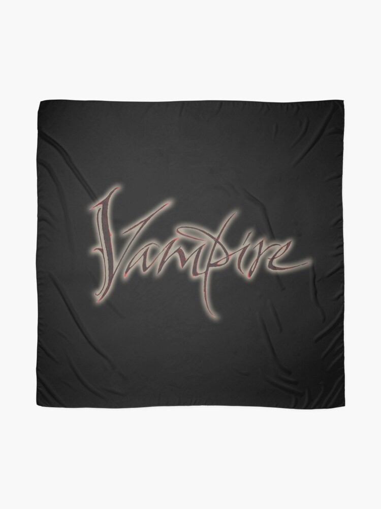 Alternate view of Elegant Vampire Hand Lettering Calligraphy - Glowing Blood - Halloween Scarf