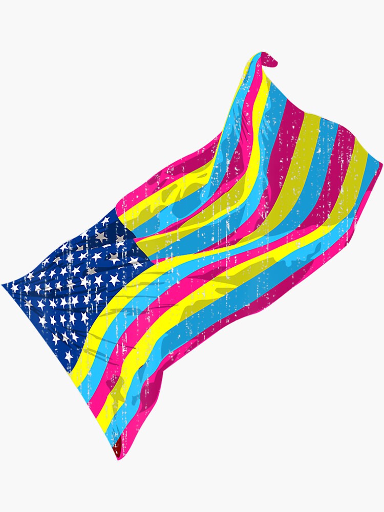 American Pride Lgbt Usa Pansexuality Flag Equality Pansexual Sticker For Sale By Hlaingbobo