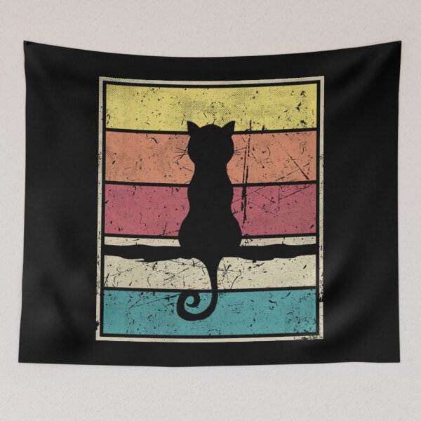 Item preview, Cat On Edge Retro Vintage Stripes T-ShirtCat On Edge Retro Vintage Stripes designed and sold by HanaLego.
