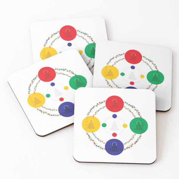 Item preview, Minimalist Mandala of the 5 Buddhas Print designed and sold by DharmaArts.