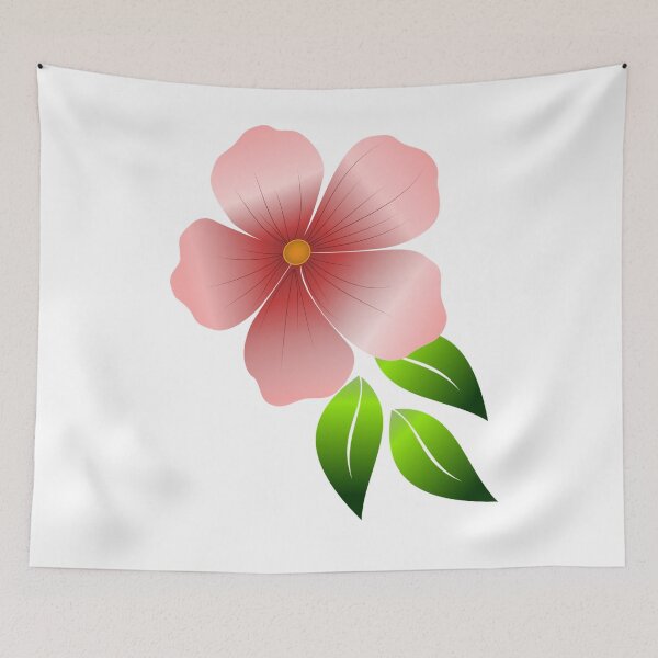 Item preview, Pink Flower with Green Leaves designed and sold by Twittlefish.