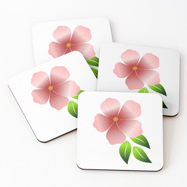 Item preview, Pink Flower with Green Leaves designed and sold by Twittlefish.